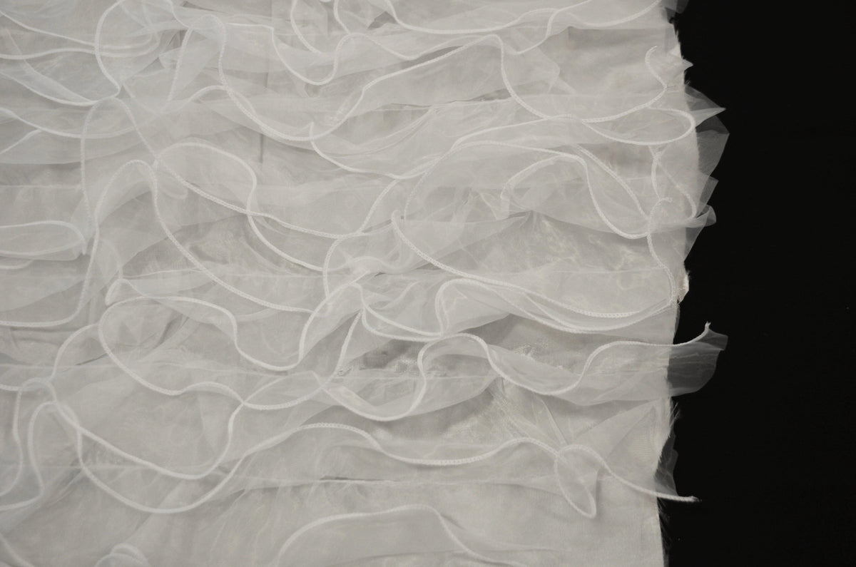 Organza Ruffled Taffeta Fabric | Layered Ruffle Taffeta Fabric | 57