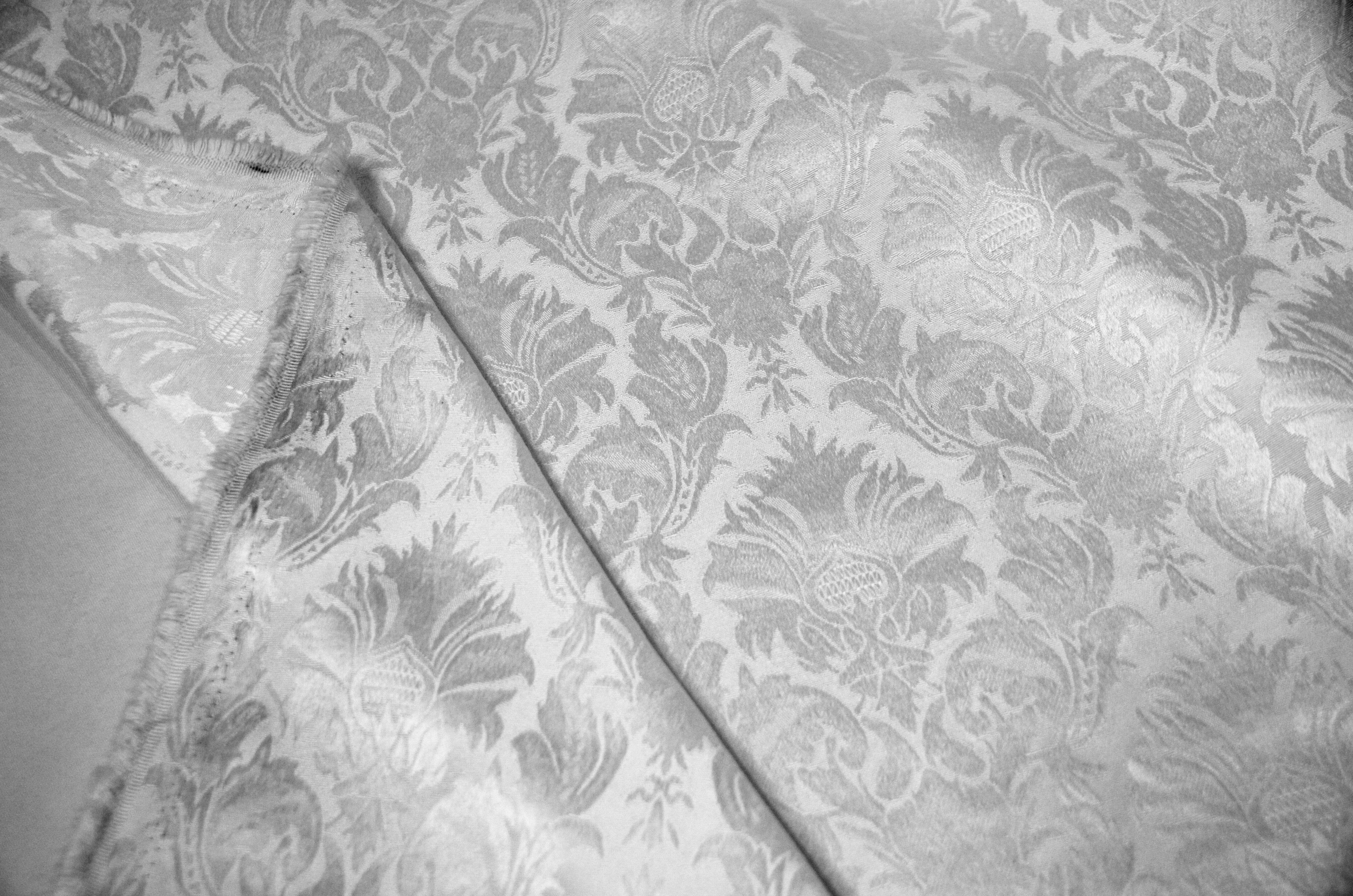 Vintage Damask Fabric | Damask Brocade Fabric | 58" Wide | Drapery, Curtains, Tablecloth, Costume | Multiple Colors | Fabric mytextilefabric 3"x3" Sample Swatch White 