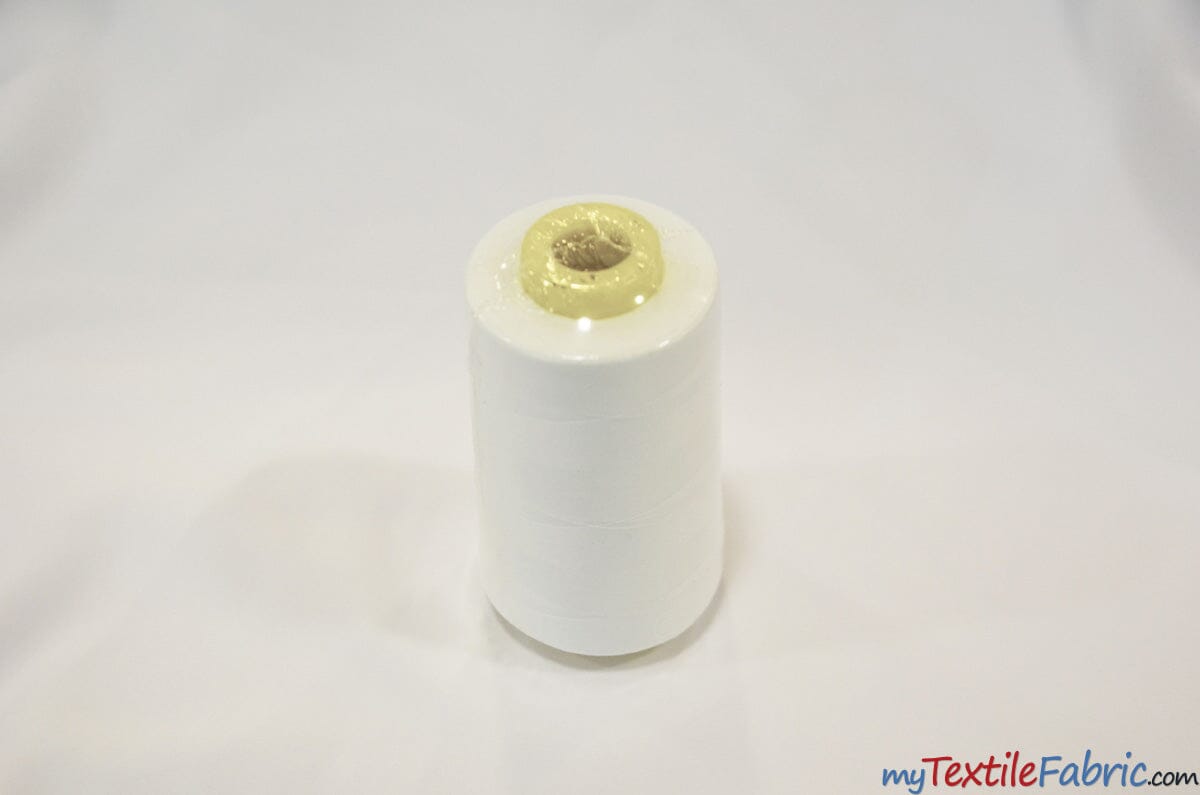 All Purpose Polyester Thread | 6000 Yard Spool | 50 + Colors Available | My Textile Fabric White 