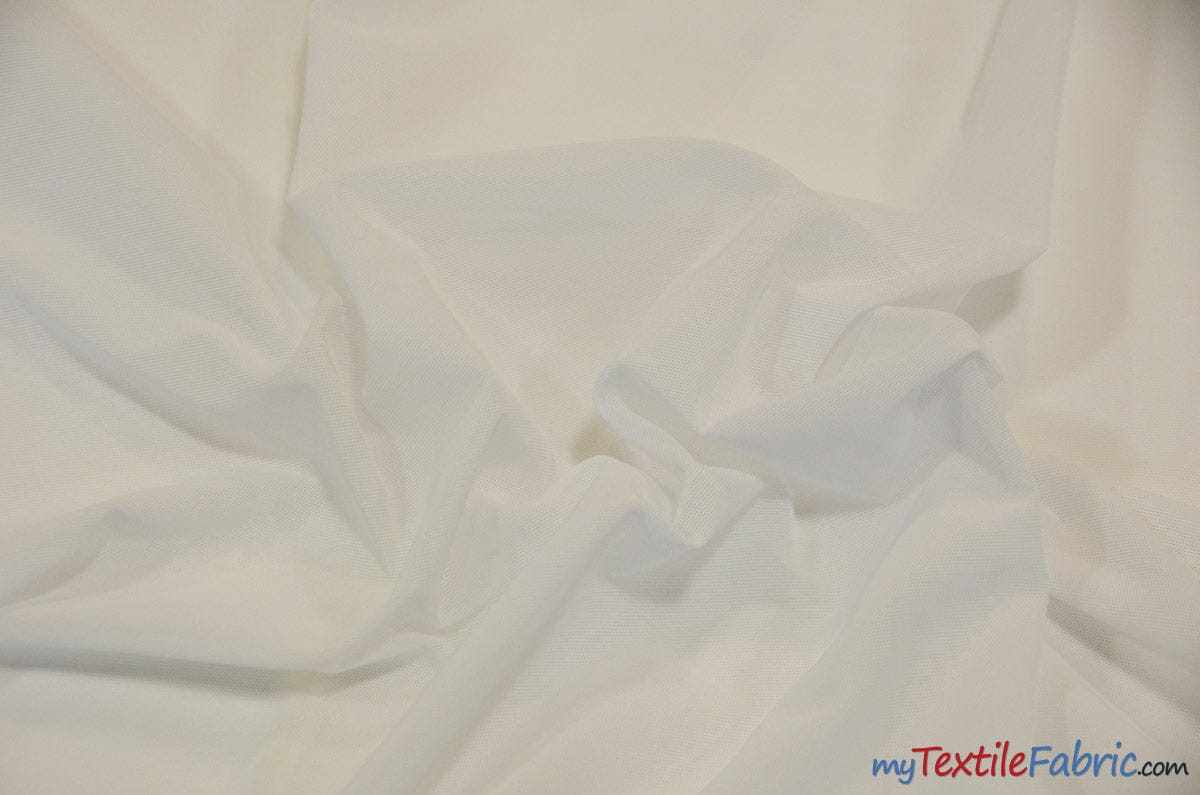 High Grade Dura Power Mesh Fabric | 4 Way Stretch | 60" Wide | Nylon Spandex with High Compression | newtextilefabric Yards White 