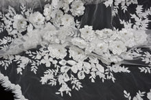 Load image into Gallery viewer, Off White Bridal Lace Fabric | EA2581 | Off White Embroidery Lace Fabric | 50&quot; Wide | Wedding Beaded Lace Fabric | Fabric mytextilefabric 