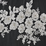 Load image into Gallery viewer, Off White Bridal Lace Fabric | EA2581 | Off White Embroidery Lace Fabric | 50&quot; Wide | Wedding Beaded Lace Fabric | Fabric mytextilefabric 
