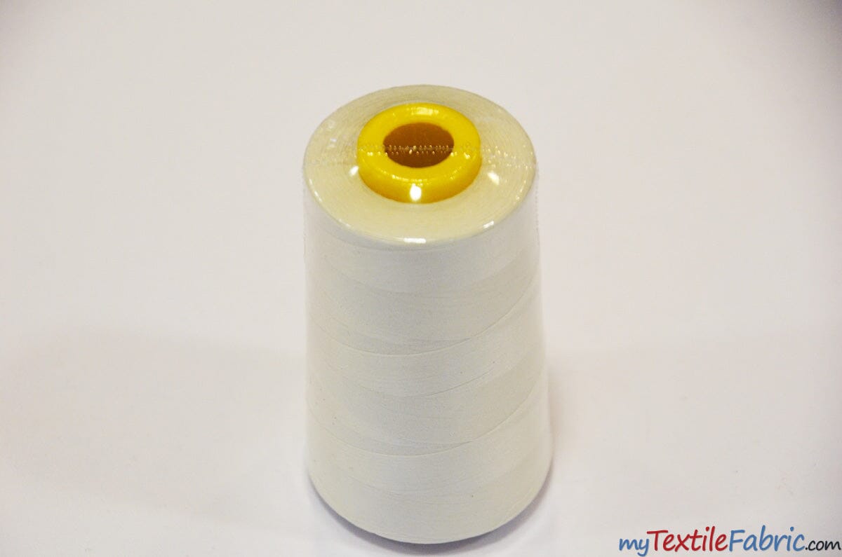 All Purpose Polyester Thread | 6000 Yard Spool | 50 + Colors Available | My Textile Fabric Offwhite 