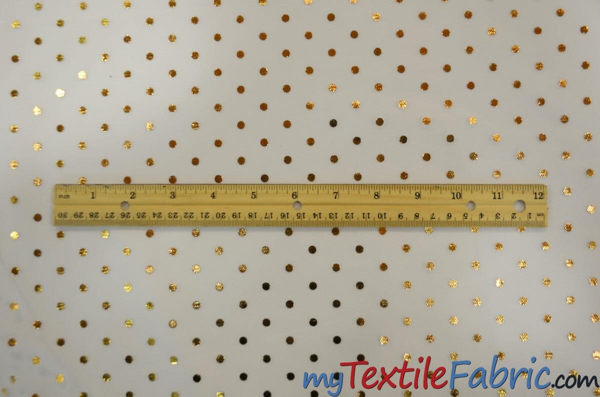 Bridal Tulle with Metallic Polka Dot | 60" Wide | Available in White and Ivory | Fabric mytextilefabric 