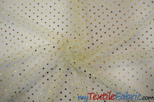 Load image into Gallery viewer, Bridal Tulle with Metallic Polka Dot | 60&quot; Wide | Available in White and Ivory | Fabric mytextilefabric Yards Ivory 