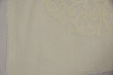 Embossed Faux Linen Embroidery for Drapery | 58" Wide | Off White and Light Silver | newtextilefabric 