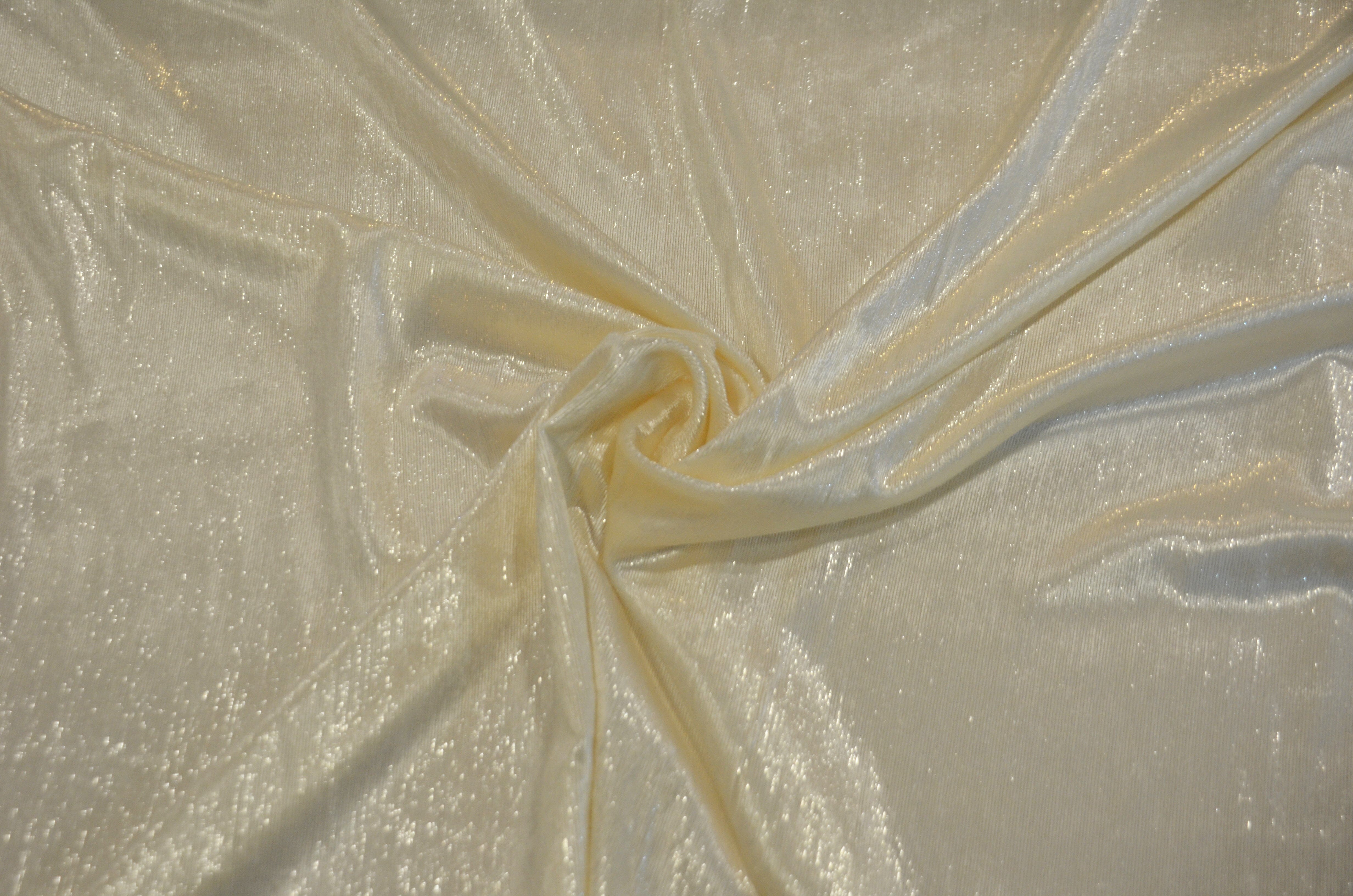 Ivory Silky Velvet with Metallic Lurex | 52" Wide | Polyester Super Soft Lurex Velvet | Soft Metallic Velvet for Dresses, Clothing, Skirts, Costume | Fabric mytextilefabric 