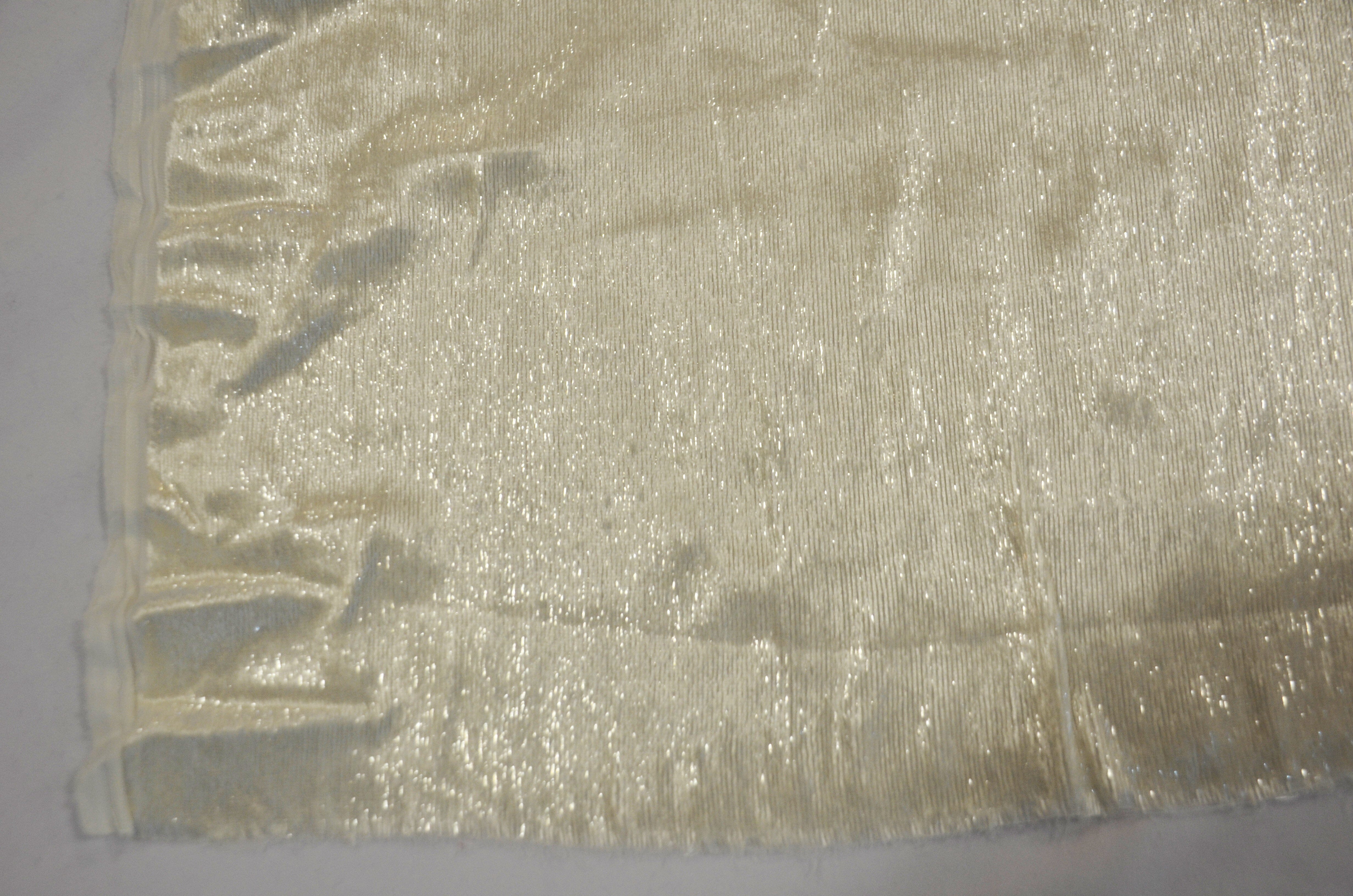 Ivory Silky Velvet with Metallic Lurex | 52" Wide | Polyester Super Soft Lurex Velvet | Soft Metallic Velvet for Dresses, Clothing, Skirts, Costume | Fabric mytextilefabric 