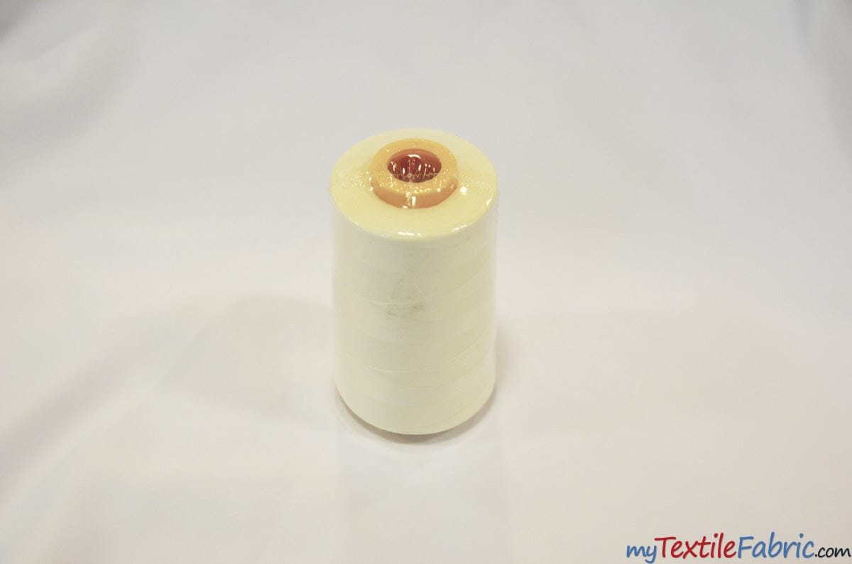 All Purpose Polyester Thread | 6000 Yard Spool | 50 + Colors Available | My Textile Fabric Ivory 