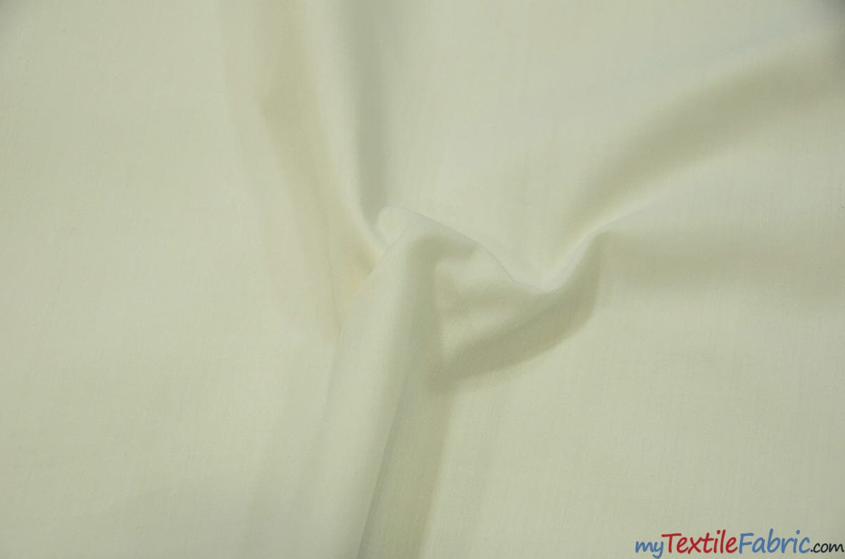 Polyester Cotton Broadcloth Fabric | 60" Wide | Solid Colors | Continuous Yards | Multiple Colors | Fabric mytextilefabric Yards Ivory 