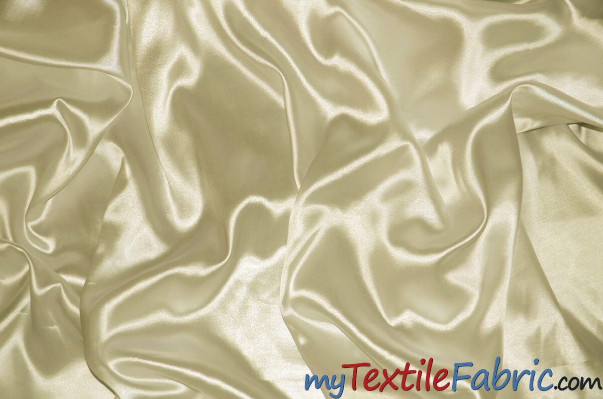 Stretch Charmeuse Satin Fabric | Soft Silky Satin Fabric | 96% Polyester 4% Spandex | Multiple Colors | Continuous Yards | Fabric mytextilefabric Ivory 
