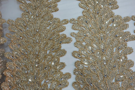 Skin Bridal Lace Fabric | E15170 | Skin Embroidery Lace Fabric | 50" Wide | Wedding Beaded Lace Fabric | Fabric mytextilefabric 