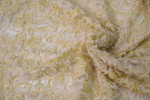Load image into Gallery viewer, Metallic Enchanted Lace Fabric | Enchanted Sheer Embroidery | 52&quot; Wide | Patina Sheer Lace | Blissful Sheer Lace | Fabric mytextilefabric Yards Champagne 