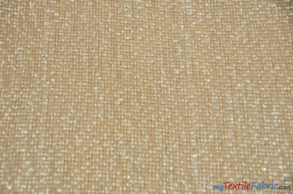 Pleated Glitz Sequins Fabric | Pleated Spandex Sequins Fabric | 56" Wide | Multiple Colors | newtextilefabric Yards Champagne 