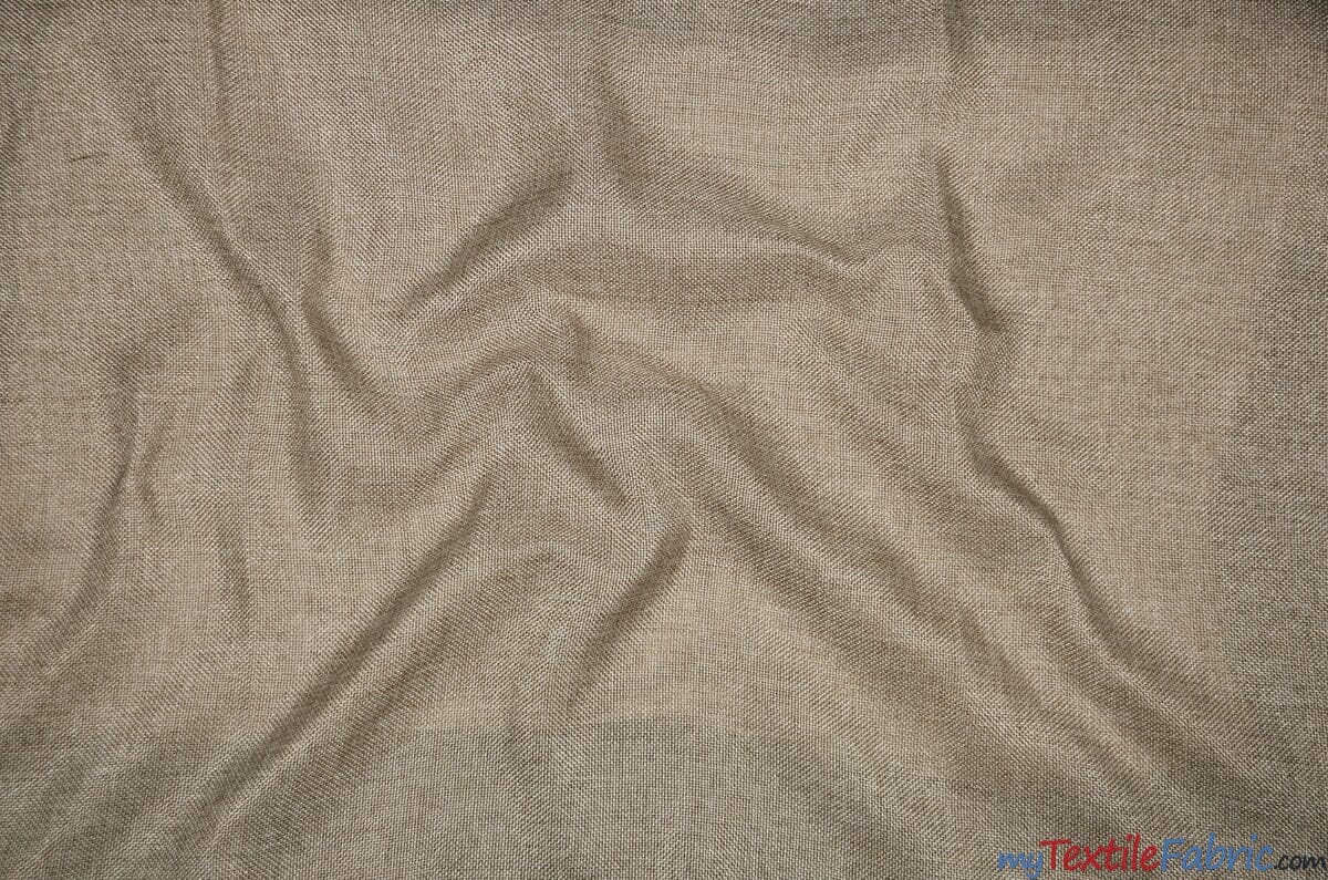 Vintage Linen Fabric | Imitation Burlap Fabric | 60" Wide | Faux Burlap | Vintage Rustic Natural Look Burlap | Washable Burlap Fabric for Decor | Fabric mytextilefabric Yards Taupe 