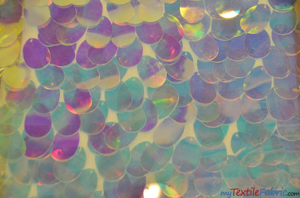 Jumbo Paillettes Sequins | Iridescent Jumbo Sequins Fabric | 52" Wide | My Textile Fabric 