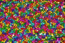 Load image into Gallery viewer, Rainbow Square Sequins | Colorful Sequins Fabric Sewn on Mesh | 52&quot; Wide| Multi Color Sequins | newtextilefabric Yards 