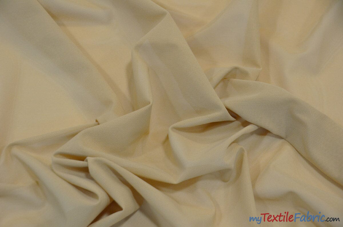 Power Mesh Fabric | 5 Yards Continuous | 60 Wide | 4-Way Stretch, 10%  Spandex | Lightweight, Sheer (White)