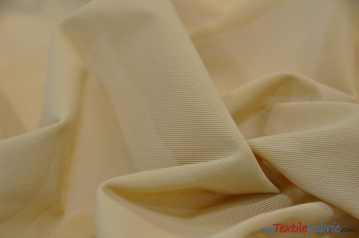 Mesh Fabric 4-Way Stretch Power Mesh 5 Yards Long 60 Wide Lightweight  Sheer (Off-White)