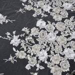 Load image into Gallery viewer, White Bridal Lace Fabric | EA3032 | White Silver Embroidery Lace Fabric | 50&quot; Wide | Wedding Beaded Lace Fabric | Fabric mytextilefabric 
