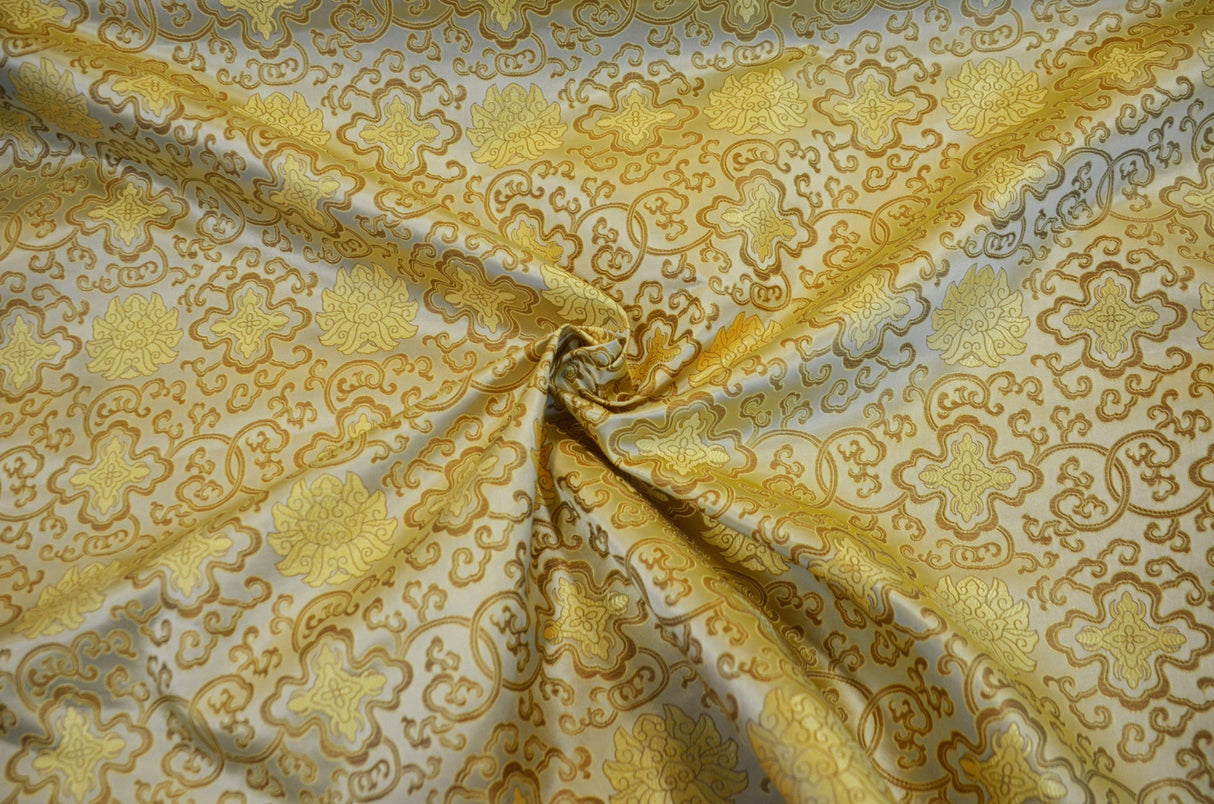 Oriental Medallion Brocade | Chinese Medallion Brocade | 48" Wide | Fabric mytextilefabric Yards Gold 