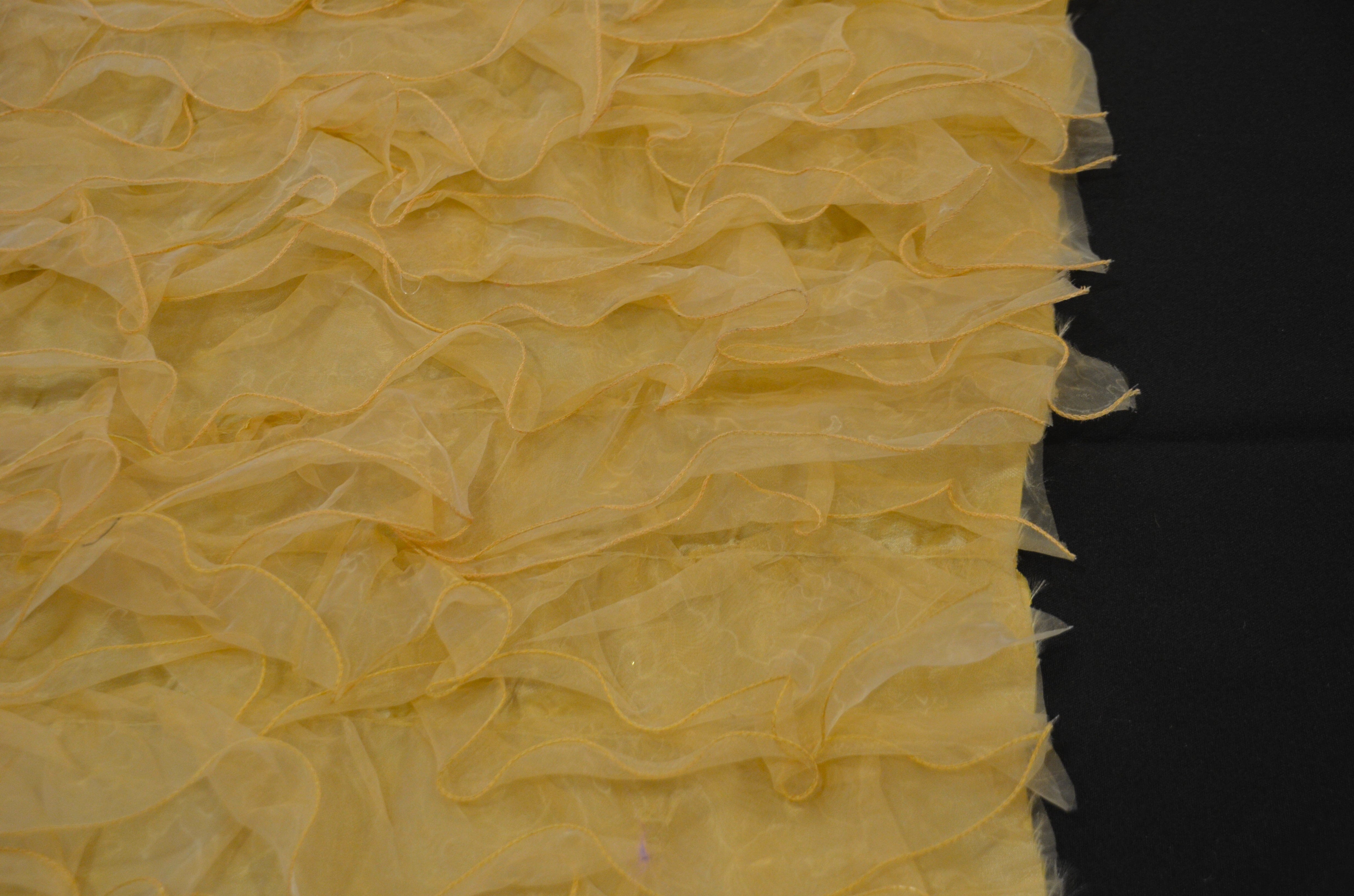 Organza Ruffled Taffeta Fabric | Layered Ruffle Taffeta Fabric | 57" Wide | Multiple Colors | Fabric mytextilefabric Yards Gold 