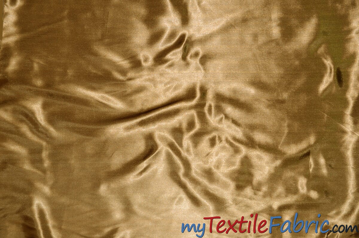 Stretch Charmeuse Satin Fabric | Soft Silky Satin Fabric | 96% Polyester 4% Spandex | Multiple Colors | Continuous Yards | Fabric mytextilefabric Khaki 