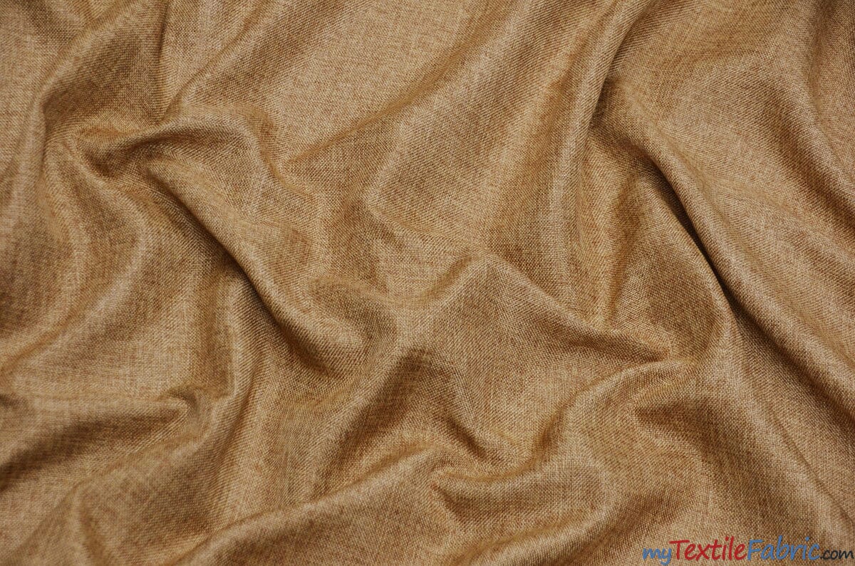 Vintage Linen Fabric | Imitation Burlap Fabric | 60" Wide | Faux Burlap | Vintage Rustic Natural Look Burlap | Washable Burlap Fabric for Decor | Fabric mytextilefabric Yards Khaki 