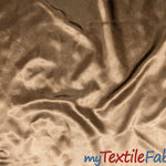 Load image into Gallery viewer, Stretch Charmeuse Satin Fabric | Soft Silky Satin Fabric | 96% Polyester 4% Spandex | Multiple Colors | Wholesale Bolt | Fabric mytextilefabric Cappuccino 

