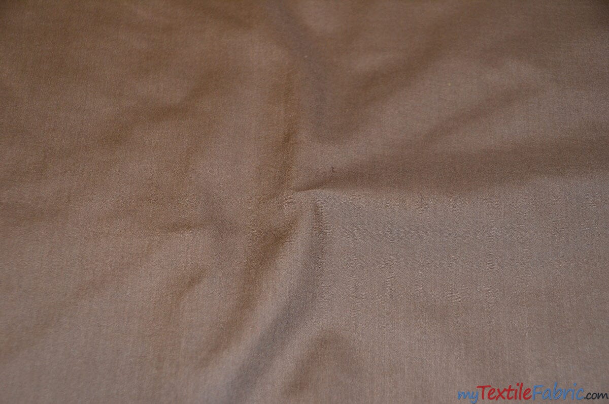 Polyester Cotton Broadcloth Fabric | 60" Wide | Solid Colors | Continuous Yards | Multiple Colors | Fabric mytextilefabric Yards Brown 