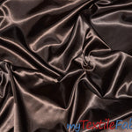 Load image into Gallery viewer, Stretch Charmeuse Satin Fabric | Soft Silky Satin Fabric | 96% Polyester 4% Spandex | Multiple Colors | Continuous Yards | Fabric mytextilefabric Dark Brown 
