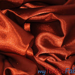 Load image into Gallery viewer, Stretch Charmeuse Satin Fabric | Soft Silky Satin Fabric | 96% Polyester 4% Spandex | Multiple Colors | Wholesale Bolt | Fabric mytextilefabric Rust 
