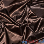 Load image into Gallery viewer, Stretch Charmeuse Satin Fabric | Soft Silky Satin Fabric | 96% Polyester 4% Spandex | Multiple Colors | Continuous Yards | Fabric mytextilefabric Chocolate 

