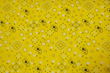 Load image into Gallery viewer, Bandana Cotton Print | Bandanna Fabric | 58/60&quot; Wide | Multiple Colors | Fabric mytextilefabric Yards Yellow 
