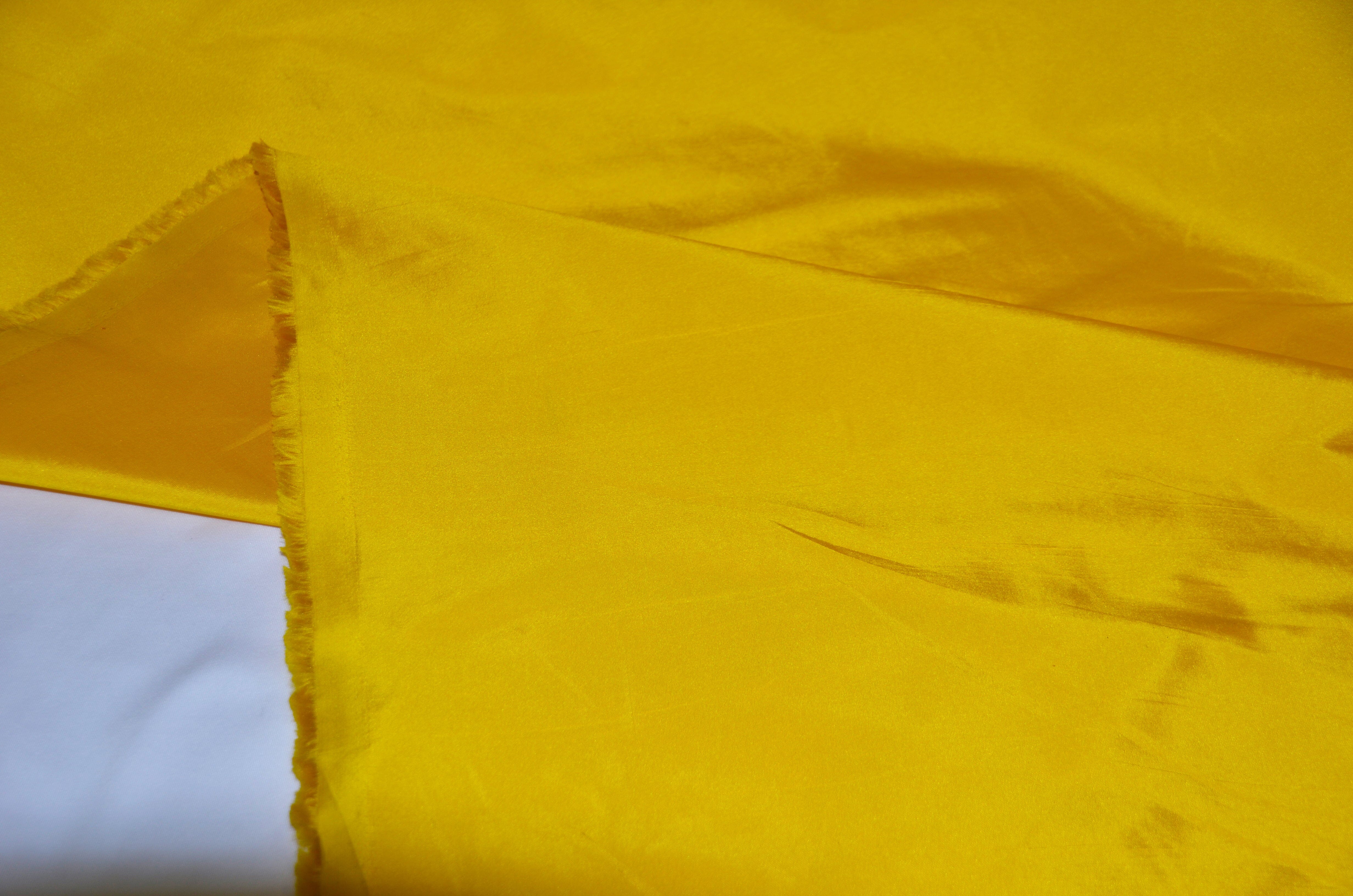 Polyester Silk Taffeta Fabric | Soft Polyester Taffeta Dupioni Fabric by the Yard | 54" Wide | Dresses, Curtain, Cosplay, Costume | Fabric mytextilefabric 3"x3" Sample Swatch Yellow 