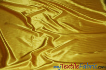 Load image into Gallery viewer, Stretch Charmeuse Satin Fabric | Soft Silky Satin Fabric | 96% Polyester 4% Spandex | Multiple Colors | Sample Swatch | Fabric mytextilefabric Yellow 