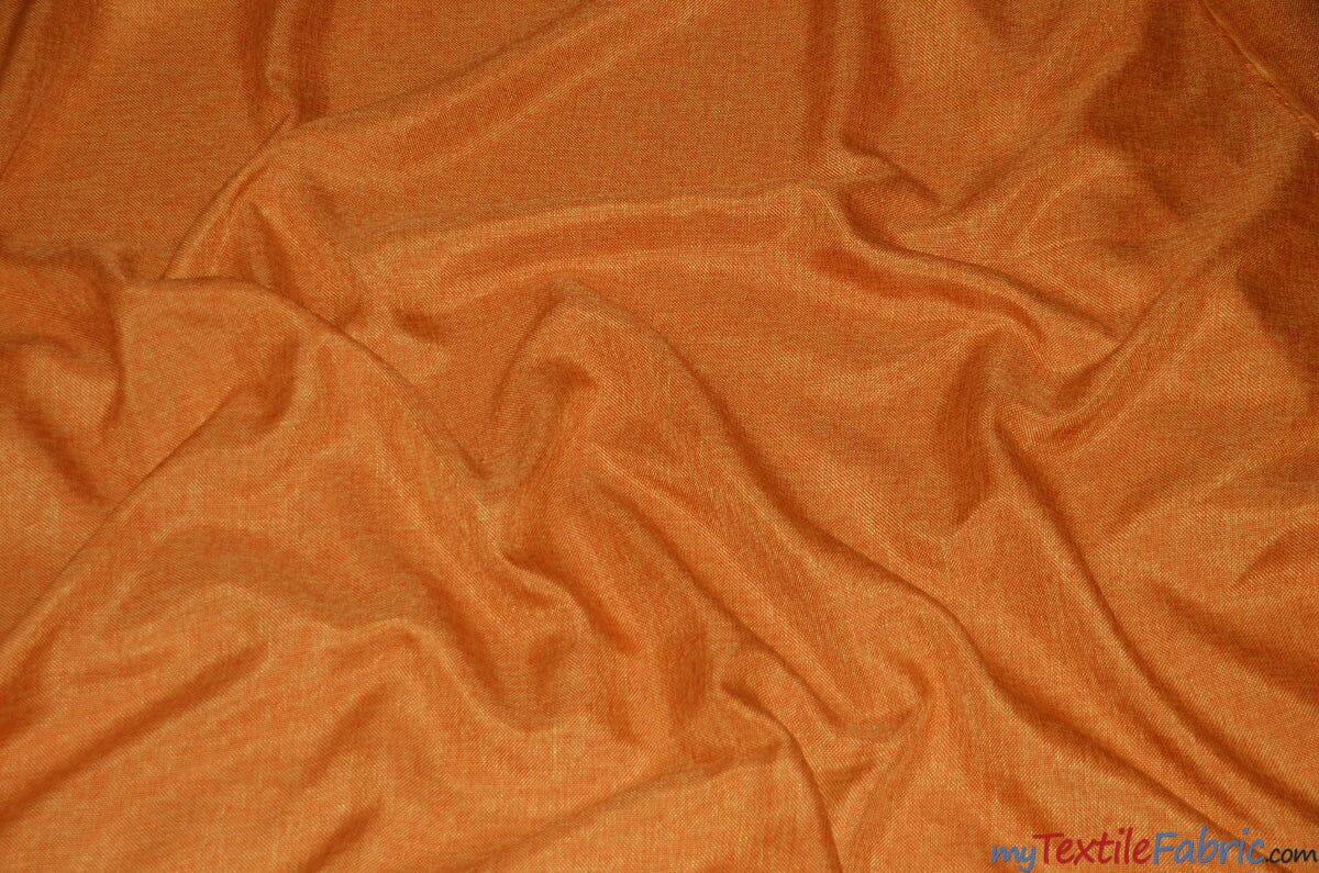Vintage Linen Fabric | Imitation Burlap Fabric | 60" Wide | Faux Burlap | Vintage Rustic Natural Look Burlap | Washable Burlap Fabric for Decor | Fabric mytextilefabric Yards Orange 