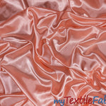 Load image into Gallery viewer, Stretch Charmeuse Satin Fabric | Soft Silky Satin Fabric | 96% Polyester 4% Spandex | Multiple Colors | Wholesale Bolt | Fabric mytextilefabric Coral 
