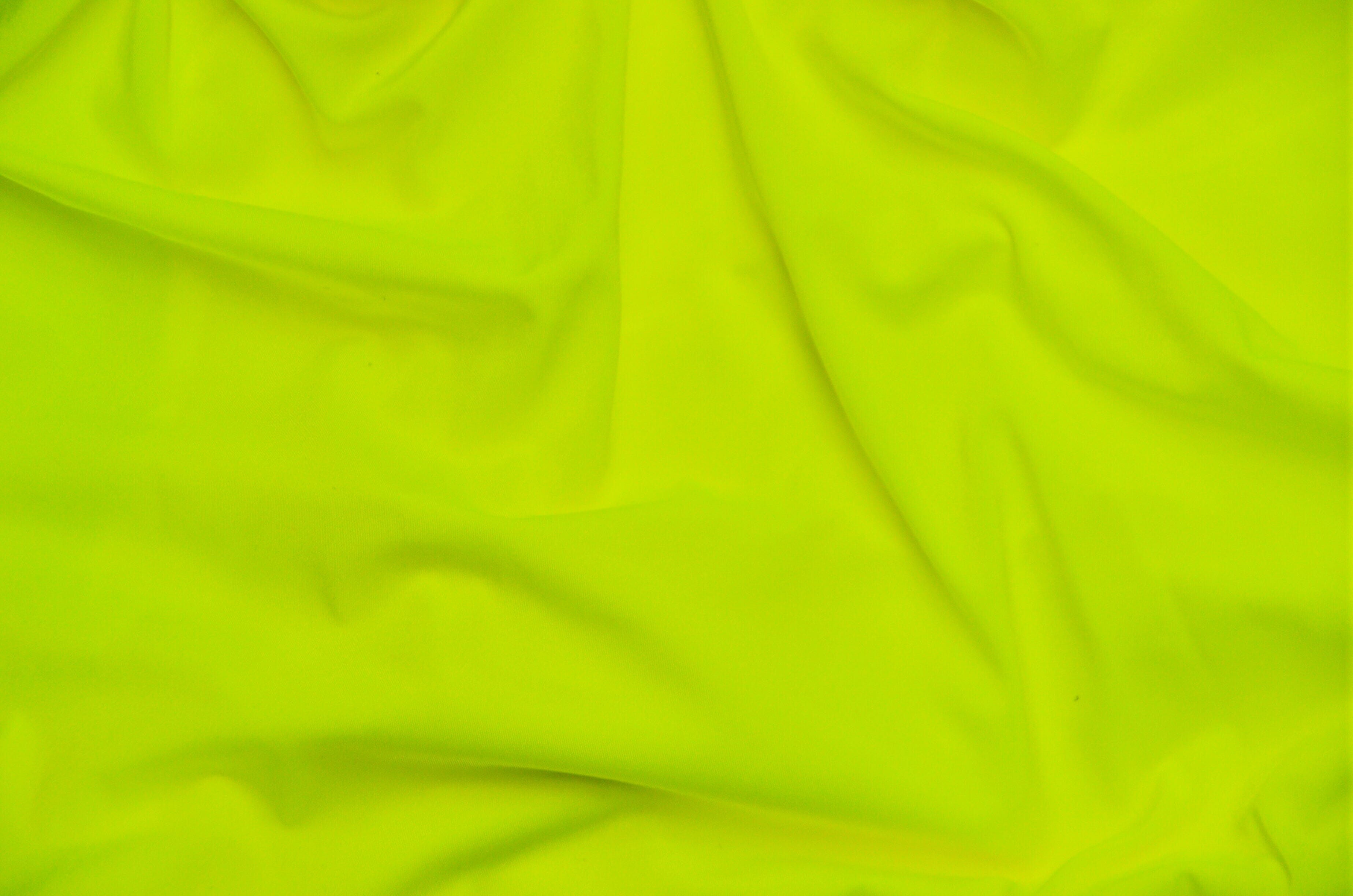 Nylon Spandex 4 Way Stretch Fabric | 60" Width | Great for Swimwear, Dancewear, Waterproof, Tablecloths, Chair Covers | Multiple Colors | Fabric mytextilefabric Yards Neon Yellow 