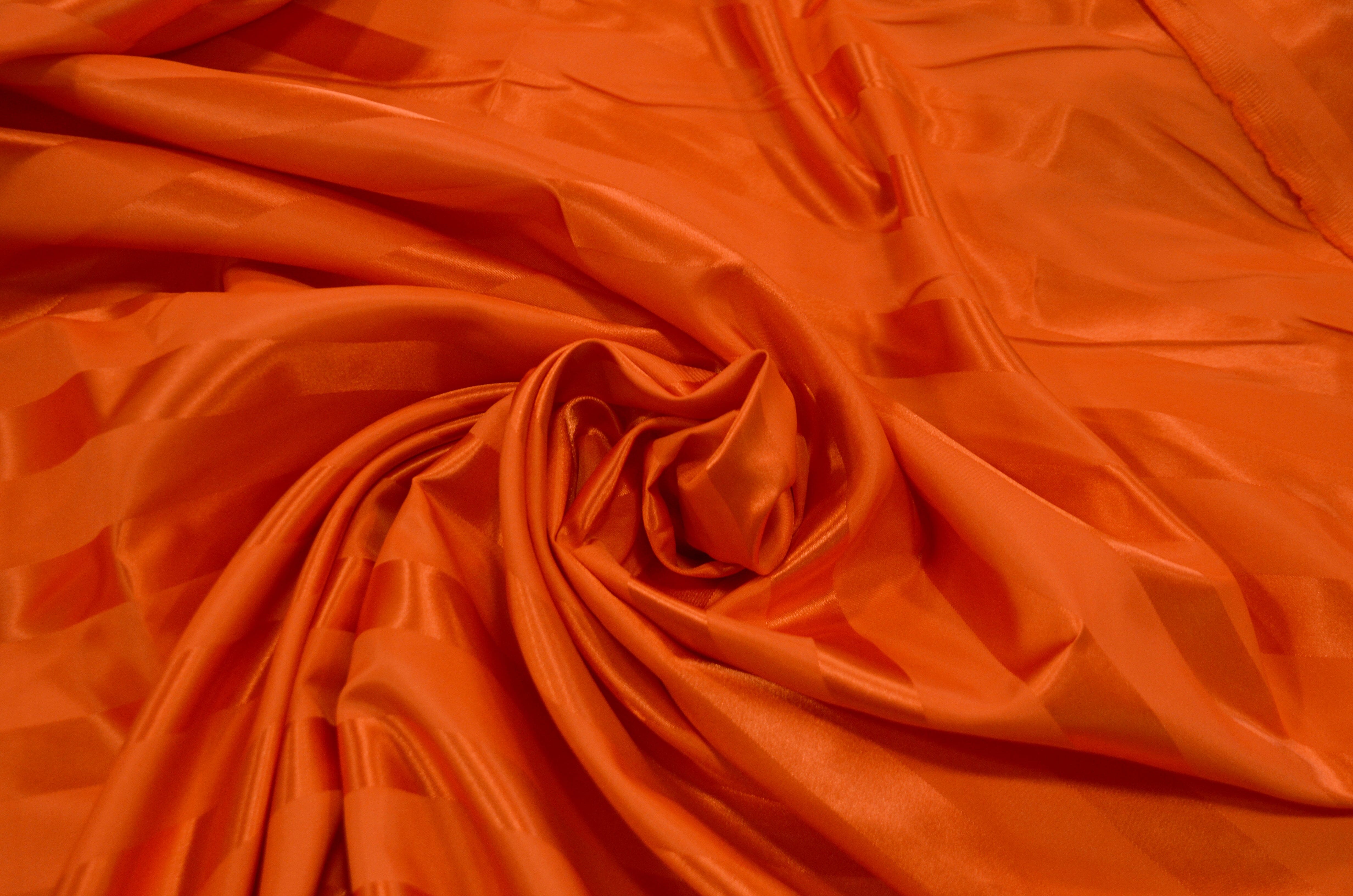 Bridal Satin Stripe Brocade | Bridal Stripe Jacquard | 60" Wide | 4 Colors Available | Satin Stripe Fabric | Fabric mytextilefabric Yards Dark Orange 