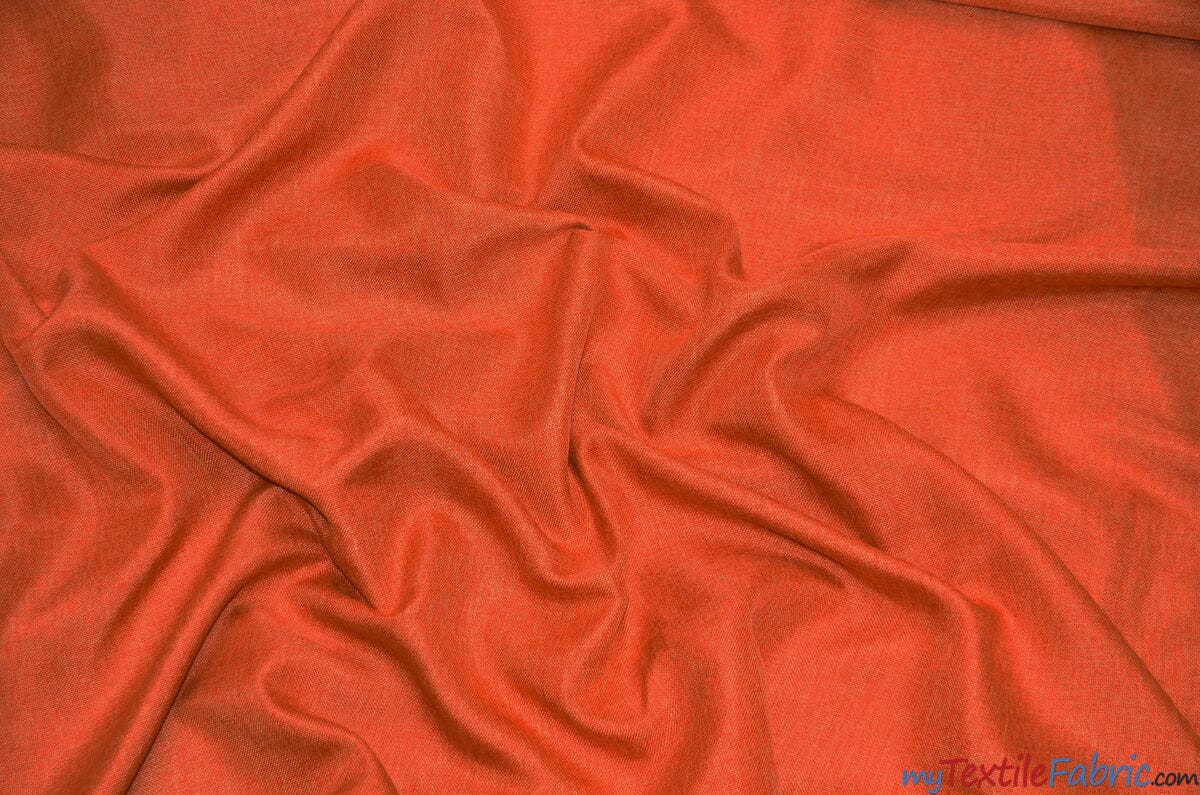 Vintage Linen Fabric | Imitation Burlap Fabric | 60" Wide | Faux Burlap | Vintage Rustic Natural Look Burlap | Washable Burlap Fabric for Decor | Fabric mytextilefabric Yards Dark Orange 