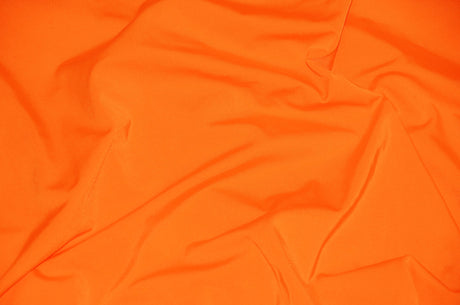 Nylon Spandex 4 Way Stretch Fabric | 60" Width | Great for Swimwear, Dancewear, Waterproof, Tablecloths, Chair Covers | Multiple Colors | Fabric mytextilefabric Yards Neon Orange 