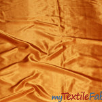 Load image into Gallery viewer, Stretch Charmeuse Satin Fabric | Soft Silky Satin Fabric | 96% Polyester 4% Spandex | Multiple Colors | Sample Swatch | Fabric mytextilefabric Orange 
