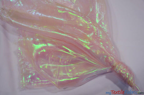 Iridescent Organza Fabric | Pearl Organza | 60" Wide | Holographic Organza Fabric | Costume, Decoration, Apparel, Cosplay, Dance Wear, Draping, Curtain | Fabric mytextilefabric Yards Pink 