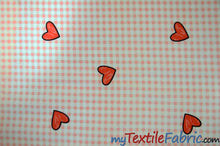 Load image into Gallery viewer, Valentine Heart Gingham Cotton Fabric by the Yard My Textile Fabric 