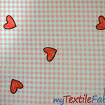 Load image into Gallery viewer, Valentine Heart Gingham Cotton Fabric by the Yard My Textile Fabric 
