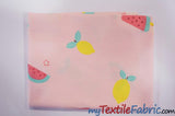 Yellow Lemon Watermelon Fruit Cotton Print Fabric | 100% Cotton Print | 60" Wide | Fabric mytextilefabric 