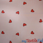 Load image into Gallery viewer, Valentine Heart Gingham Cotton Fabric by the Yard My Textile Fabric Pink 
