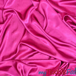 Load image into Gallery viewer, Stretch Charmeuse Satin Fabric | Soft Silky Satin Fabric | 96% Polyester 4% Spandex | Multiple Colors | Continuous Yards | Fabric mytextilefabric Hot Pink 
