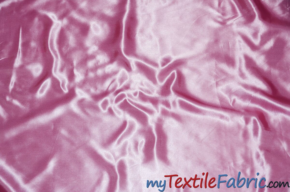 Stretch Charmeuse Satin Fabric | Soft Silky Satin Fabric | 96% Polyester 4% Spandex | Multiple Colors | Continuous Yards | Fabric mytextilefabric Candy Pink 